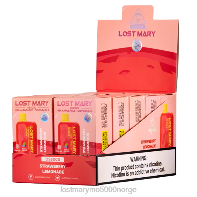 jordbær limonade - LOST MARY vape nikotin - F2H2B68 LOST MARY OS5000