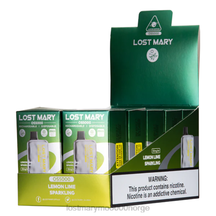 sitron lime musserende - LOST MARY store - F2H2B41 LOST MARY OS5000 glans