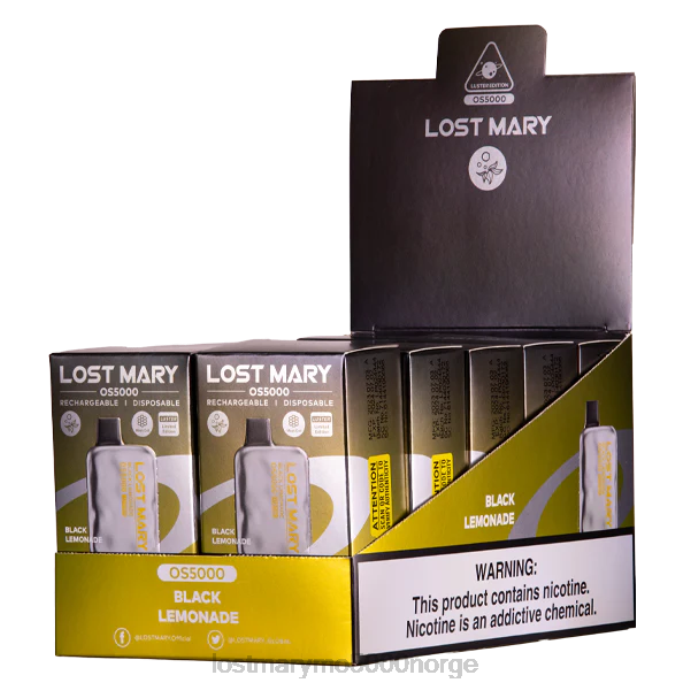 svart limonade - LOST MARY vape nikotin - F2H2B8 LOST MARY OS5000 glans