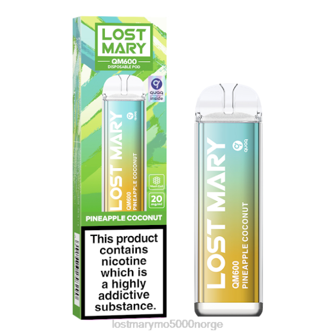 ananas kokos - LOST MARY flavours - F2H2B169 LOST MARY QM600 engangs vape