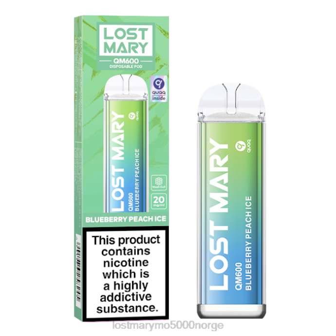blåbær fersken is - LOST MARY store - F2H2B161 LOST MARY QM600 engangs vape