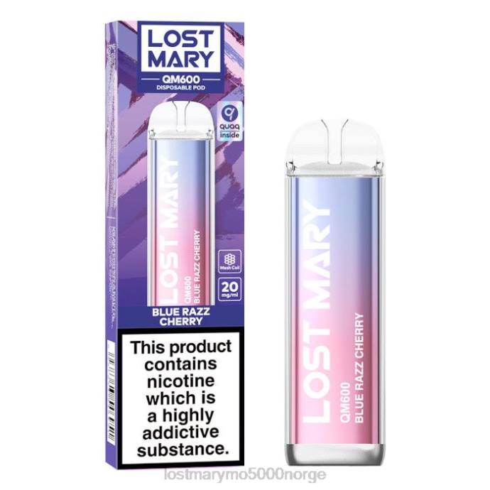 blå razz kirsebær - LOST MARY vape pris - F2H2B156 LOST MARY QM600 engangs vape