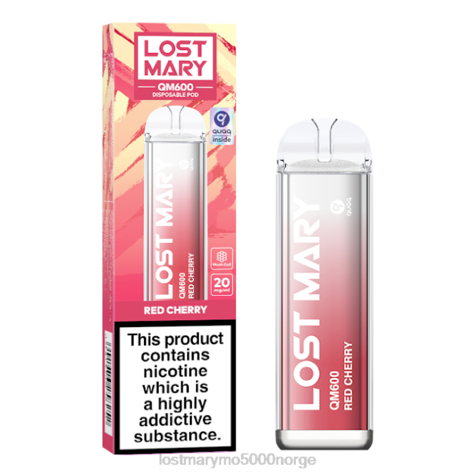rødt kirsebær - LOST MARY pris - F2H2B162 LOST MARY QM600 engangs vape