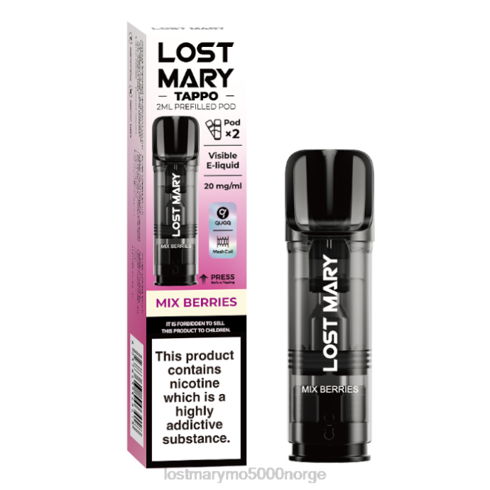 bland bær - LOST MARY Norge - F2H2B183 LOST MARY Tappo forhåndsfylte pods - 20mg - 2pk