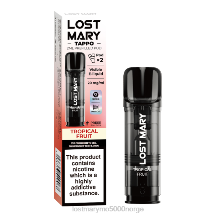 tropisk frukt - LOST MARY pris - F2H2B182 LOST MARY Tappo forhåndsfylte pods - 20mg - 2pk