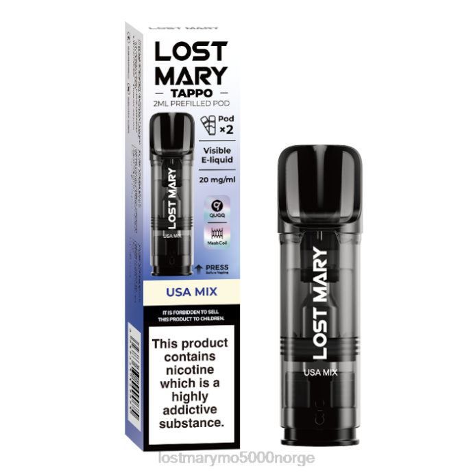 usa blanding - LOST MARY review - F2H2B184 LOST MARY Tappo forhåndsfylte pods - 20mg - 2pk